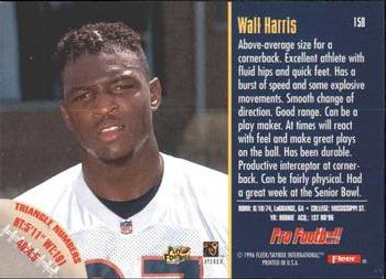 1996 Fleer #158 Walt Harris Back