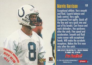 1996 Fleer #159 Marvin Harrison Back