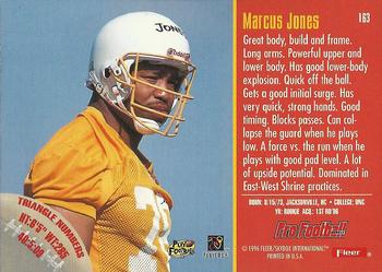 1996 Fleer #163 Marcus Jones Back