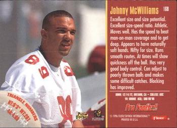 1996 Fleer #168 Johnny McWilliams Back