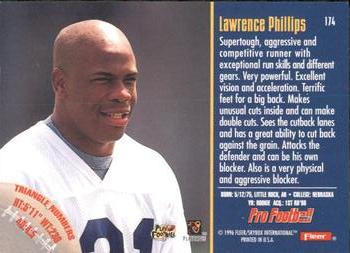 1996 Fleer #174 Lawrence Phillips Back