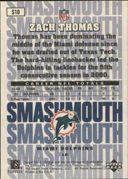 2001 Upper Deck Vintage - Smashmouth #S10 Zach Thomas Back