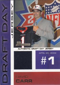 2002 Bowman - Draft Day Relics #DDJ-DC David Carr Front