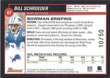 2002 Bowman - Gold #67 Bill Schroeder Back
