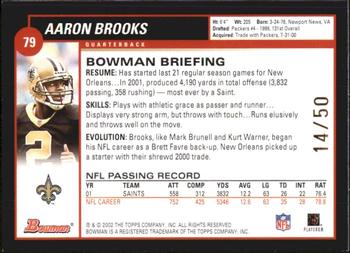 2002 Bowman - Gold #79 Aaron Brooks Back