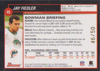 2002 Bowman - Gold #45 Jay Fiedler Back