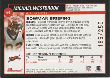2002 Bowman - Silver #64 Michael Westbrook Back