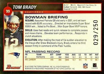 2002 Bowman - Silver #99 Tom Brady Back