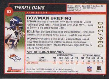 2002 Bowman - Silver #83 Terrell Davis Back