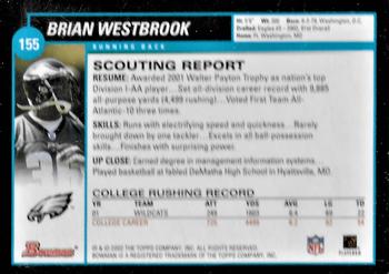 2002 Bowman - Uncirculated #155 Brian Westbrook Back