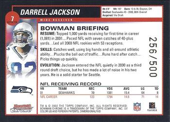 2002 Bowman Chrome - Refractors #7 Darrell Jackson Back