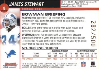 2002 Bowman Chrome - Refractors #8 James Stewart Back