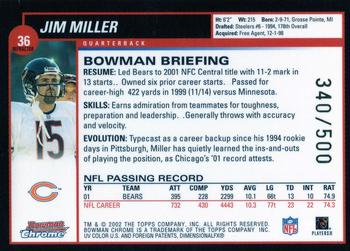 2002 Bowman Chrome #36 Jim Miller Back