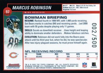 2002 Bowman Chrome #97 Marcus Robinson Back