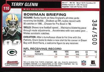 2002 Bowman Chrome - Refractors #110 Terry Glenn Back