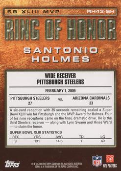 2009 Topps - Ring of Honor: Santonio Holmes #RH43-SH Santonio Holmes Back