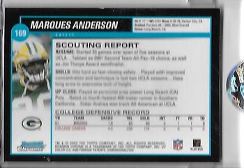 2002 Bowman Chrome - Uncirculated #169 Marques Anderson Back