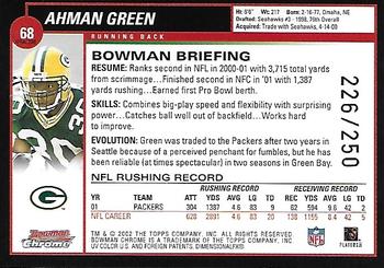 2002 Bowman Chrome - Xfractors #68 Ahman Green Back