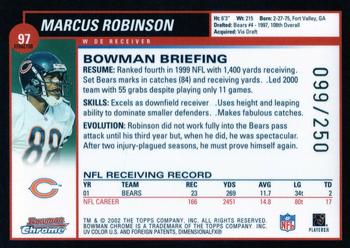 2002 Bowman Chrome - Xfractors #97 Marcus Robinson Back