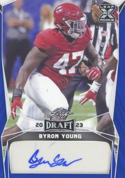 2023 Leaf Draft - Autographs Blue #BA-BY3 Byron Young Front