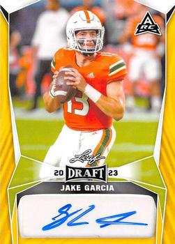 2023 Leaf Draft - Autographs Gold #BA-JG3 Jake Garcia Front