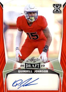 2023 Leaf Draft - Autographs Red #BA-QJ1 Quindell Johnson Front