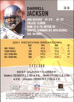 2002 Bowman's Best - Blue #33 Darrell Jackson Back