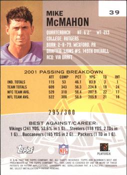 2002 Bowman's Best - Blue #39 Mike McMahon Back