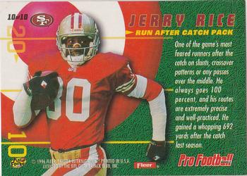 1996 Fleer - RAC Pack #10 Jerry Rice Back