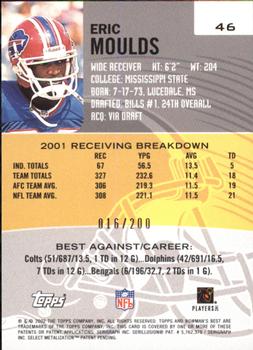 2002 Bowman's Best - Red #46 Eric Moulds Back