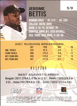 2002 Bowman's Best - Red #59 Jerome Bettis Back