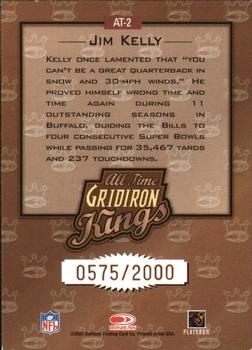 2002 Donruss - All Time Gridiron Kings #AT-2 Jim Kelly Back