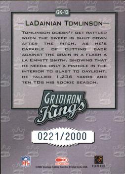 2002 Donruss - Gridiron Kings #GK-13 LaDainian Tomlinson Back
