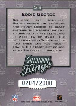 2002 Donruss - Gridiron Kings #GK-14 Eddie George Back