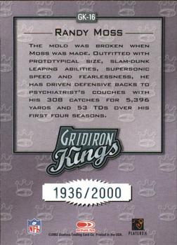 2002 Donruss - Gridiron Kings #GK-16 Randy Moss Back
