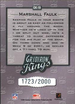 2002 Donruss - Gridiron Kings #GK-19 Marshall Faulk Back