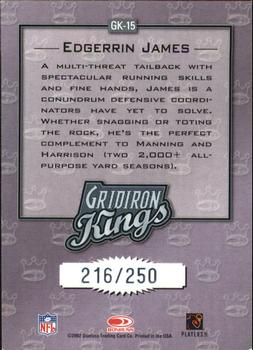 2002 Donruss - Gridiron Kings Studio #GK-15 Edgerrin James Back