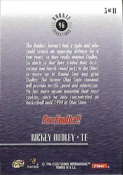 1996 Fleer - Rookie Sensations #3 Rickey Dudley Back