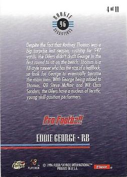 1996 Fleer - Rookie Sensations #4 Eddie George Back