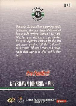 1996 Fleer - Rookie Sensations #8 Keyshawn Johnson Back