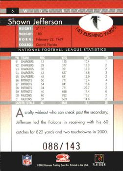2002 Donruss - Stat Line Career #6 Shawn Jefferson Back