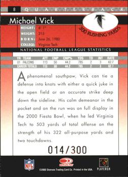 2002 Donruss - Stat Line Career #8 Michael Vick Back