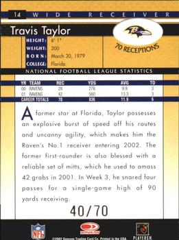 2002 Donruss - Stat Line Career #14 Travis Taylor Back