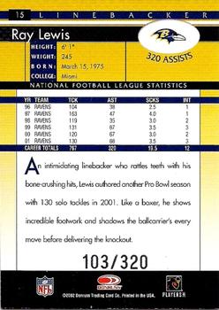 2002 Donruss - Stat Line Career #15 Ray Lewis Back
