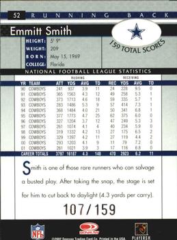 2002 Donruss - Stat Line Career #52 Emmitt Smith Back