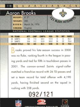 2002 Donruss - Stat Line Career #118 Aaron Brooks Back