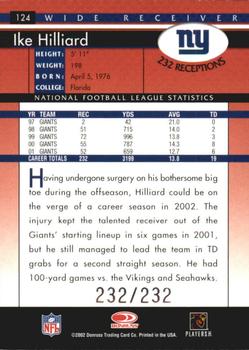 2002 Donruss - Stat Line Career #124 Ike Hilliard Back