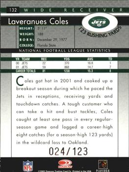 2002 Donruss - Stat Line Career #132 Laveranues Coles Back
