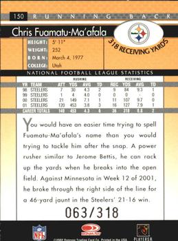2002 Donruss - Stat Line Career #150 Chris Fuamatu-Ma'afala Back