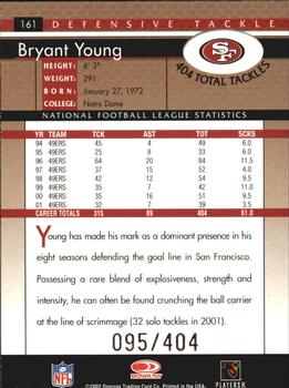 2002 Donruss - Stat Line Career #161 Bryant Young Back